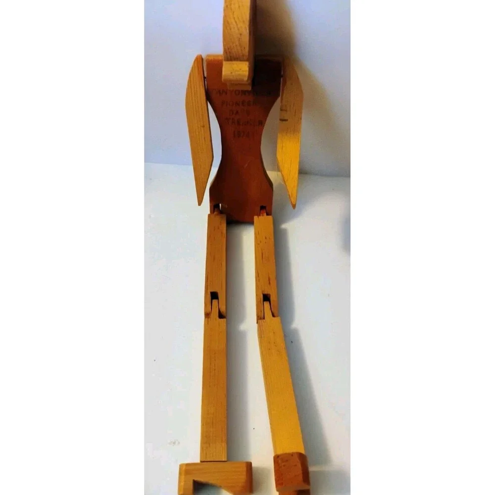 Vtg 1974 Canyonville Pioneer Days Oregon STREAKER Wooden Limberjack Toy Folk Art